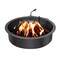 Black Carbon Steel Fire Pit with Swivel Grate and Outdoor Use